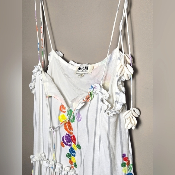 All Things Mochi Mady Embroidered Boho Slow Fadhion Maxi Dress, Small - Picture 5 of 7